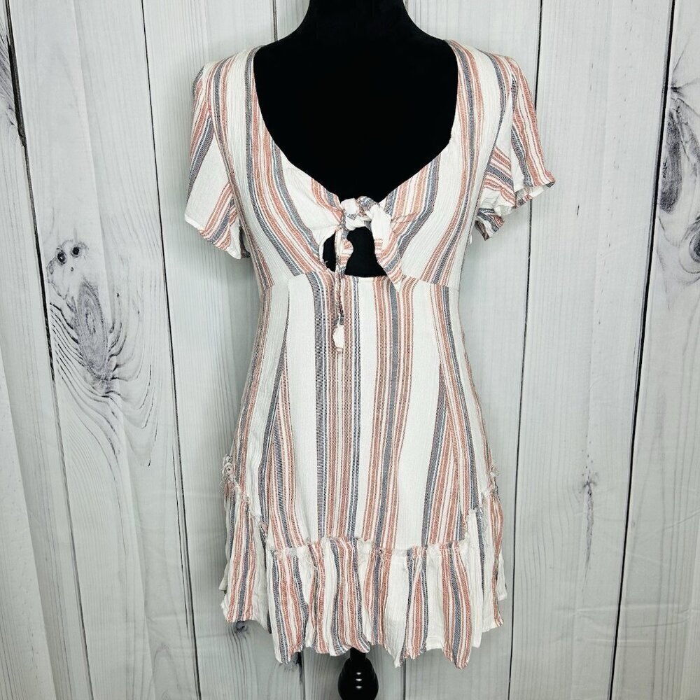 Cotton Candy LA Mini Dress Tie Front Dress Sz S Rayon Lined